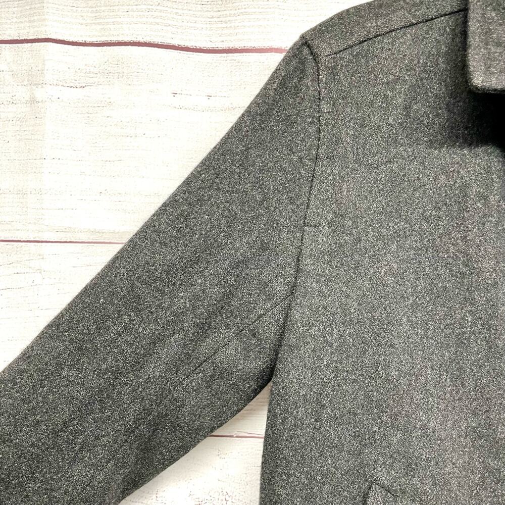 J. Crew Factory Charcoal Gray Wool Zip Front Biker Jacket Size S - Picture 3 of 13